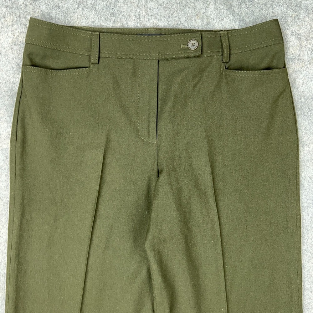 Olive Green Wide-Leg Women's Trousers - Picture 2 of 13